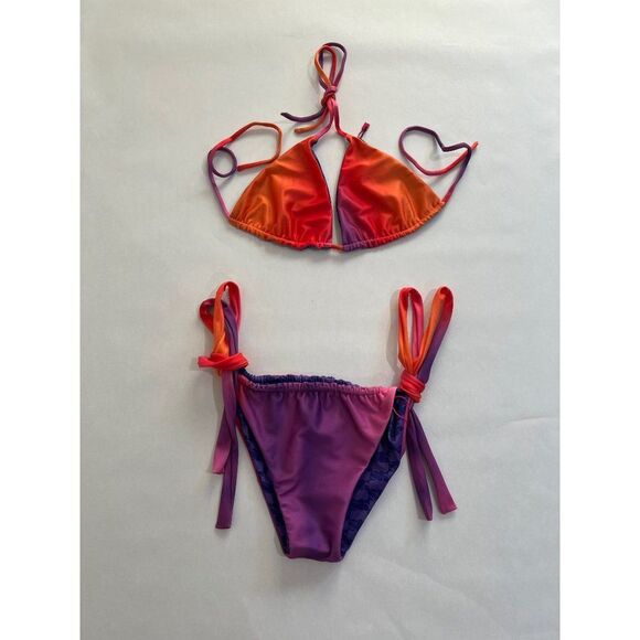 NWT Solkissed Alexis Top Maverick Bottom Bikini in Sunset Kissed(REVERSIBLE) - Picture 2 of 4